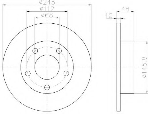 8DD 355 105-681 Behr Hella Тормозной диск