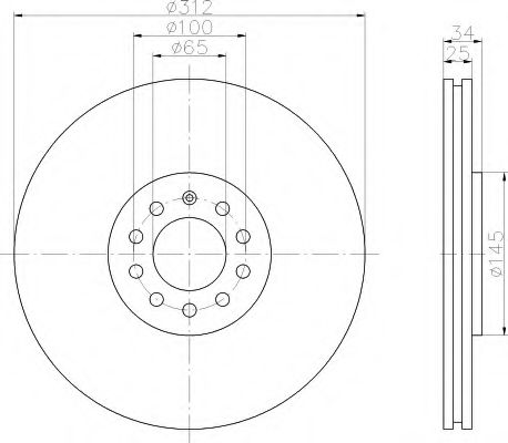 8DD 355 106-731 Behr Hella Гальмівний диск