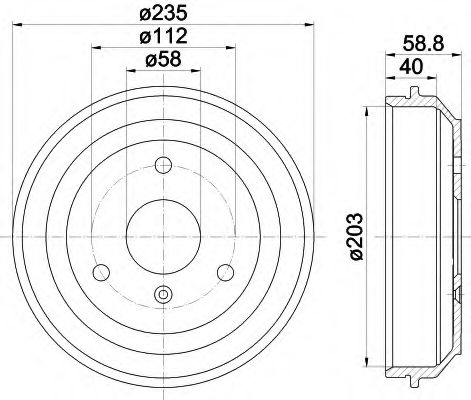 8DT 355 301-851 Behr Hella Гальмівний барабан для Smart Fortwo
