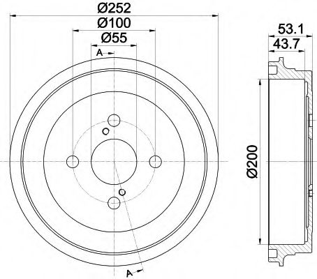 8DT 355 301-901 Behr Hella Гальмівний барабан