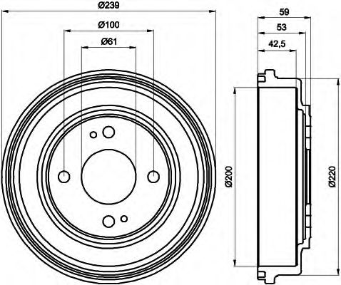 8DT 355 301-981 Behr Hella Гальмівний барабан