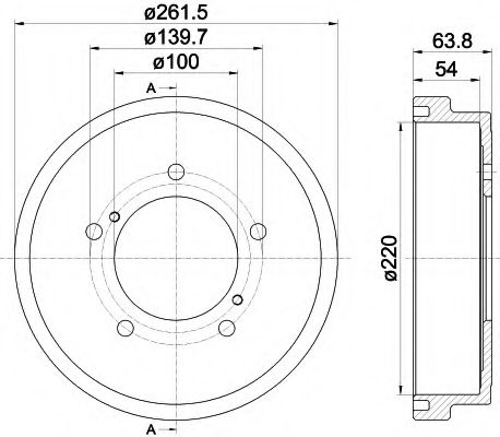 8DT 355 302-471 Behr Hella Тормозной барабан