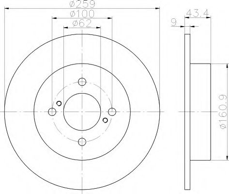 8DD 355 118-511 Behr Hella Гальмівний диск для Suzuki Swift