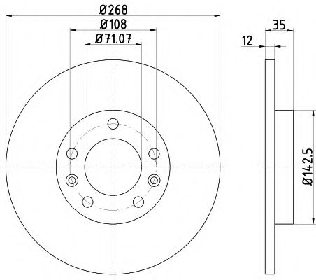 8DD 355 120-491 Behr Hella Тормозной диск