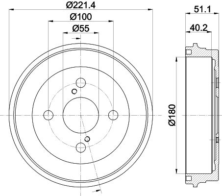 8dt355303021 Behr Hella Гальмівний барабан для Toyota IQ