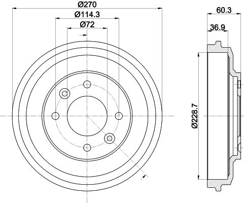 8dt355303071 Behr Hella Гальмівний барабан для Kia Carens