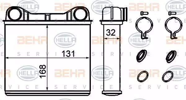 8fh351333174 Behr Hella Радіатор пічки