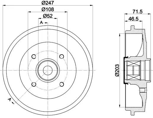 8dt355302781 Behr Hella Гальмівний барабан для Peugeot 206