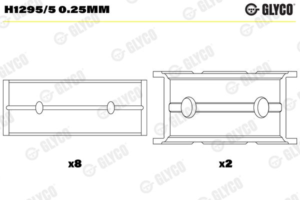 h12955025mm Glyco Подшипник коленвала