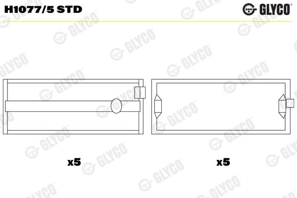 H1077/5 STD Glyco Подшипник коленвала