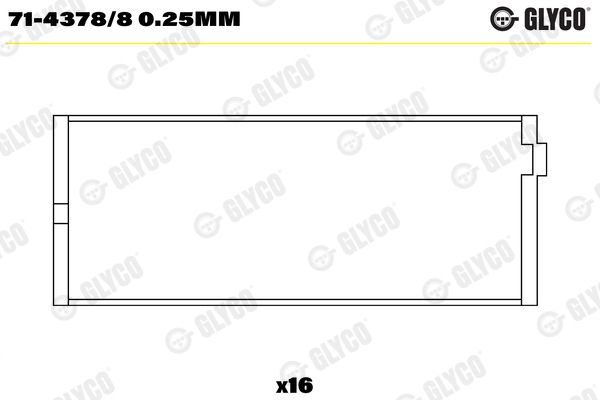 71-4378/8 0.25mm Glyco Шатунные вкладыши