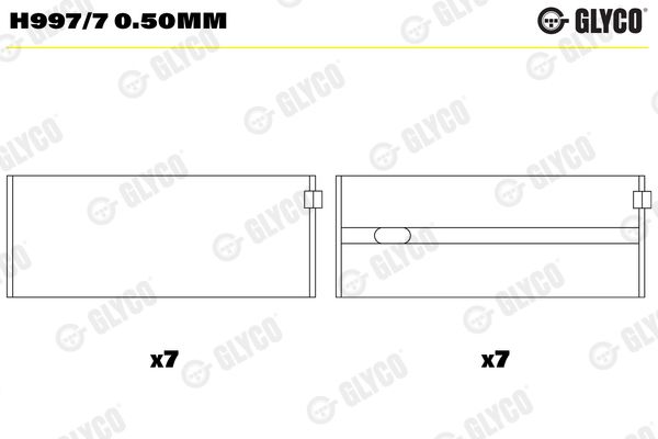 H997/7 0.50mm Glyco Підшипник колінчастого вала