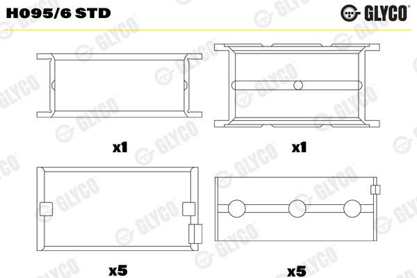H095/6 STD Glyco Підшипник колінчастого вала