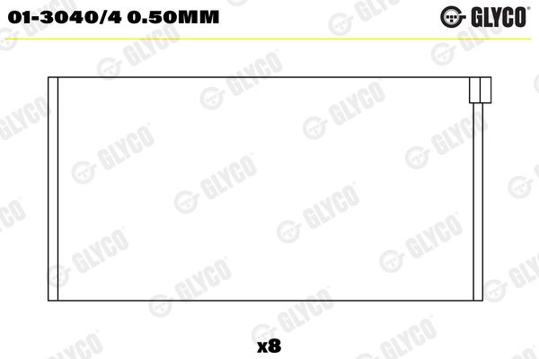 01-3040/4 0.50mm Glyco Шатунные вкладыши