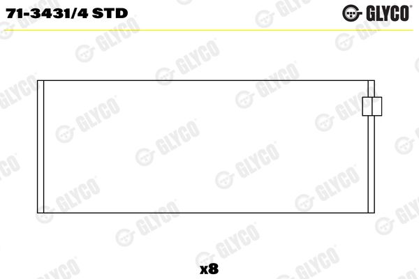 71-3431/4 STD Glyco Шатунные вкладыши