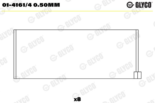 0141614050mm Glyco Шатунні вкладки