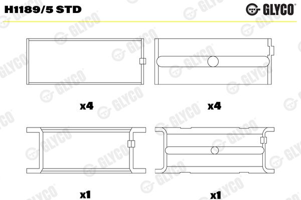 H1189/5 STD Glyco Подшипник коленвала