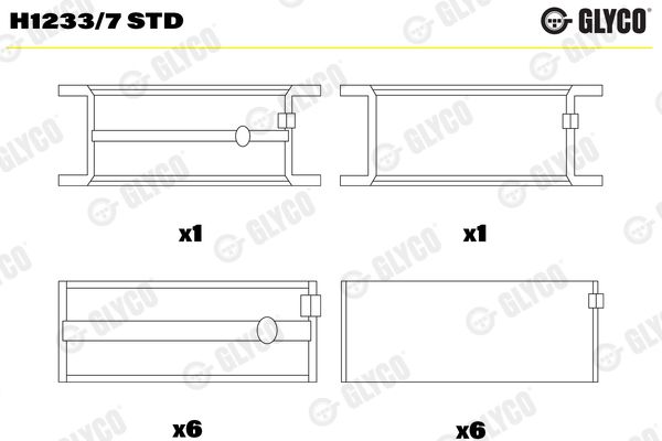 H1233/7 STD Glyco Подшипник коленвала