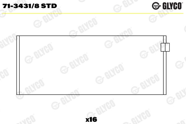 71-3431/8 STD Glyco Шатунные вкладыши для Porsche 928