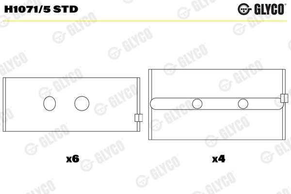 H1071/5 STD Glyco Подшипник коленвала