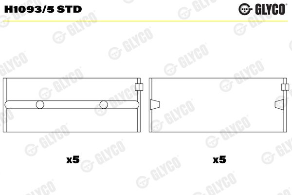 H1093/5 STD Glyco Подшипник коленвала
