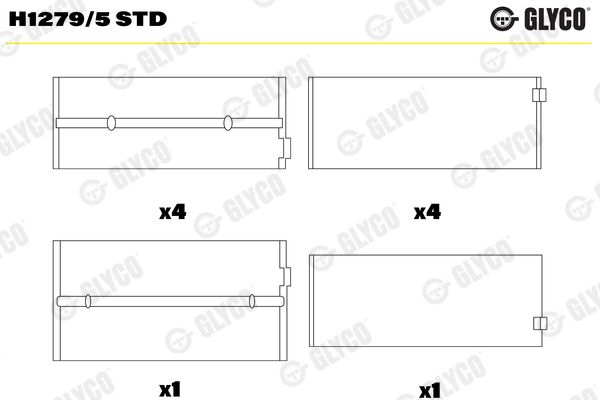 H1279/5 STD Glyco Подшипник коленвала