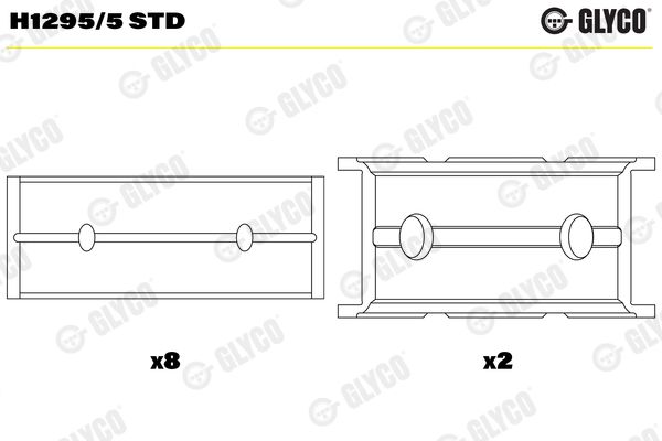 H1295/5 STD Glyco Подшипник коленвала