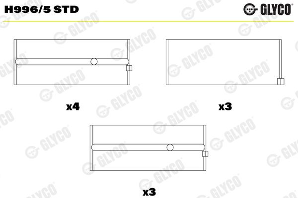 H996/5 STD Glyco Подшипник коленвала