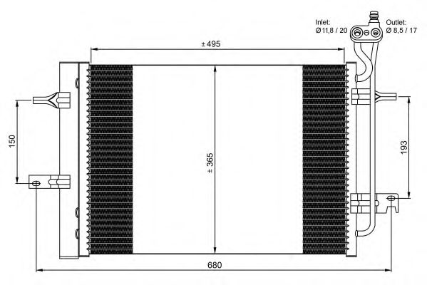 350034 NRF Радіатор кондиціонера для Opel Meriva