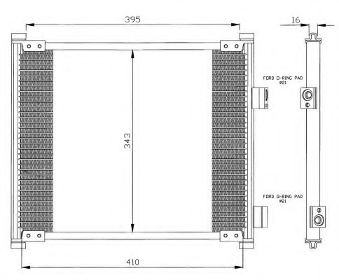 35357 NRF Радиатор кондиционера для Ford Ka