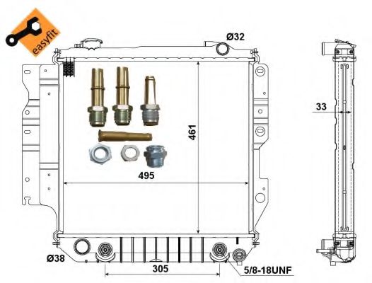 50315 NRF Радиатор охлаждения двигателя для Jeep Wrangler