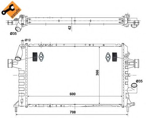 506616 NRF Радиатор охлаждения двигателя для Opel Astra
