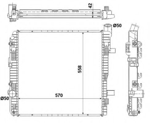 53891 NRF Радиатор охлаждения двигателя для Mercedes Vario