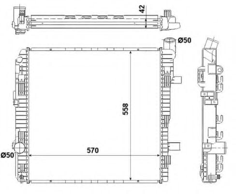 53892 NRF Радиатор охлаждения двигателя для Mercedes Vario
