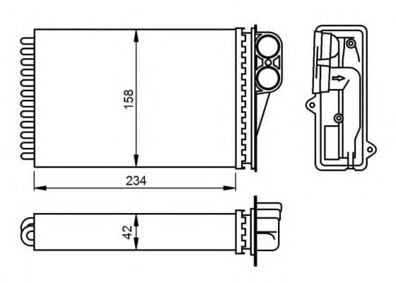 54304 NRF Радіатор пічки для Peugeot 207