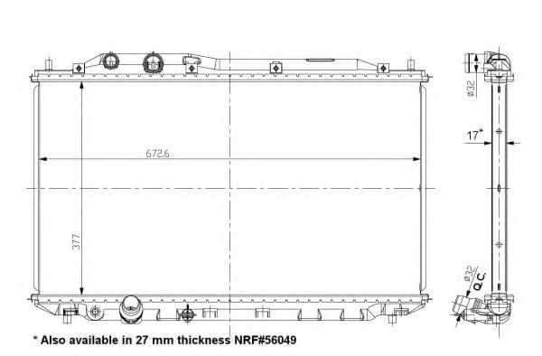 56050 NRF Радиатор охлаждения двигателя для Honda Civic