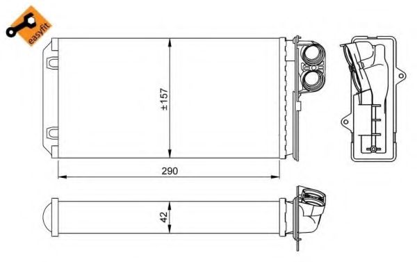 58036 NRF Радіатор пічки для Renault Safrane