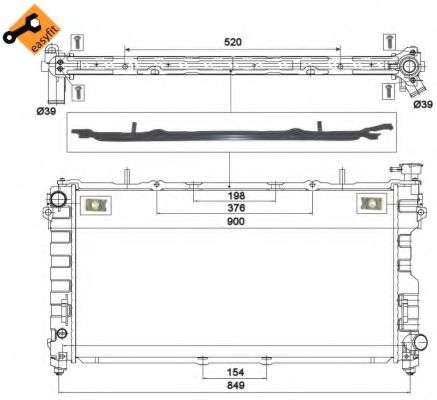 58264 NRF Радиатор охлаждения двигателя для Chrysler Voyager
