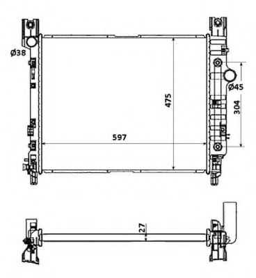 58367 NRF Радіатор охолодження двигуна для Dodge Dakota