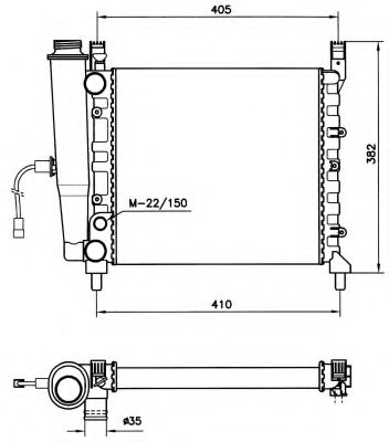 58731 NRF Радиатор охлаждения двигателя для Fiat Uno