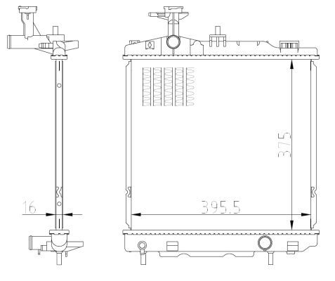 550022 NRF Радіатор охолодження двигуна для Mitsubishi Mirage