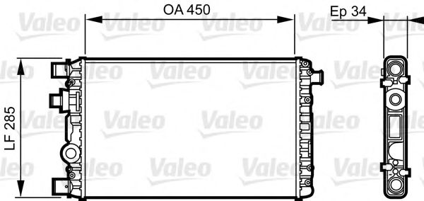 732789 Valeo Радіатор охолодження двигуна для Fiat Seicento