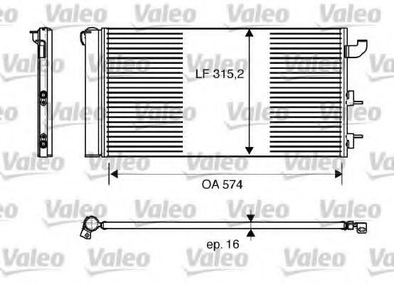 818162 Valeo Радиатор кондиционера для Fiat Panda