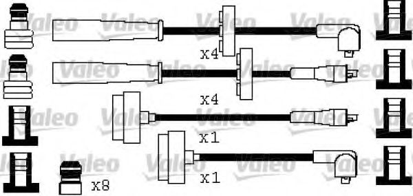 346521 Valeo Комплект дротів запалювання для Alfa Romeo 75
