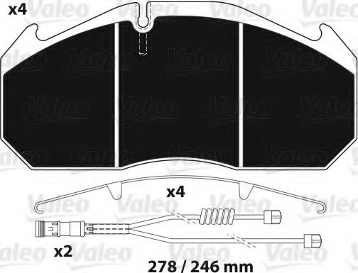 882214 Valeo Тормозные колодки