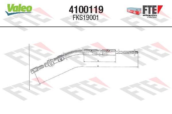 4100119 Valeo Трос зчеплення для Porsche 911