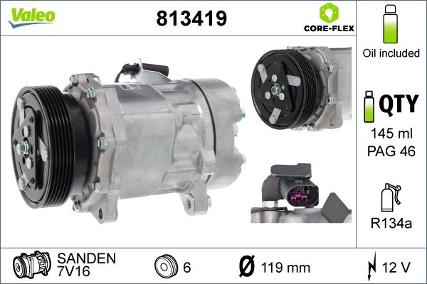 813419 Valeo Компрессор кондиционера