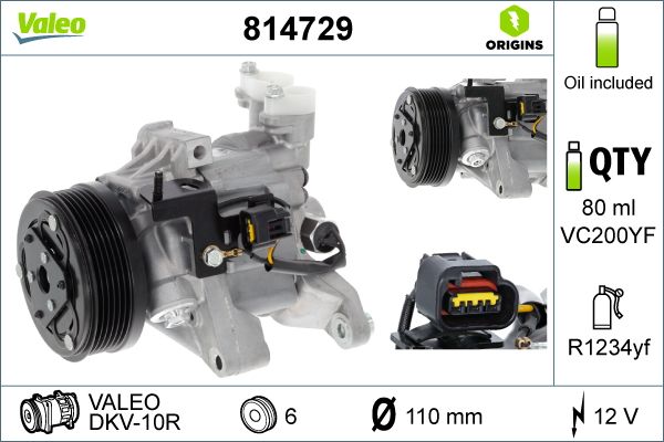 814729 Valeo Компрессор кондиционера