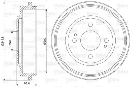 237043 Valeo Тормозной барабан
