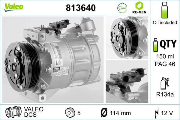 813640 Valeo Компрессор кондиционера